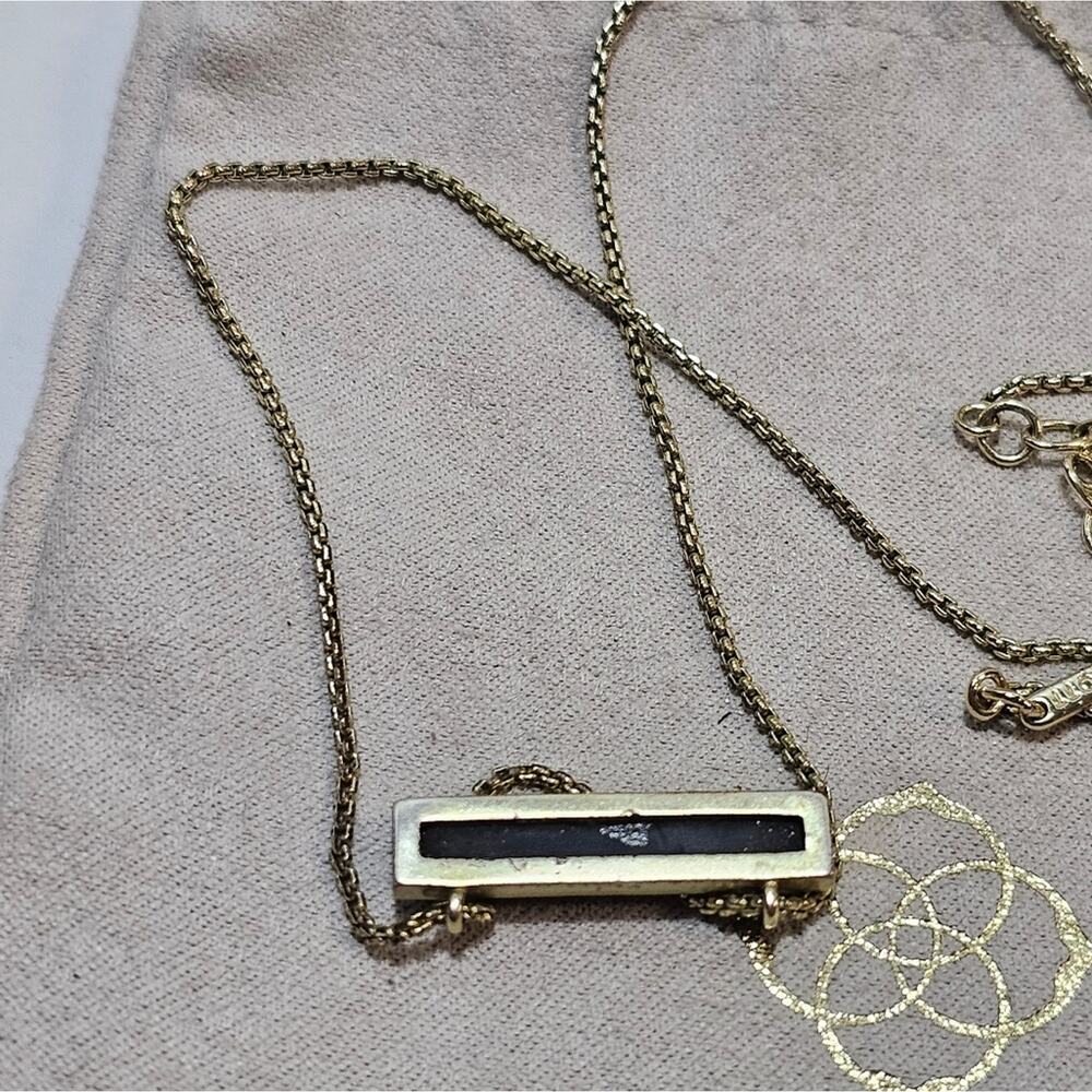 Kendra Scott Leanor Black Drusy and Gold Necklace - Picture 5 of 8